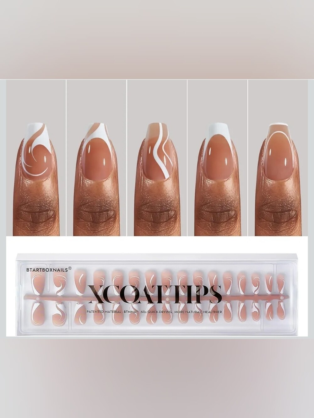 BtArtbox Xcoat French Nail Set with Designs